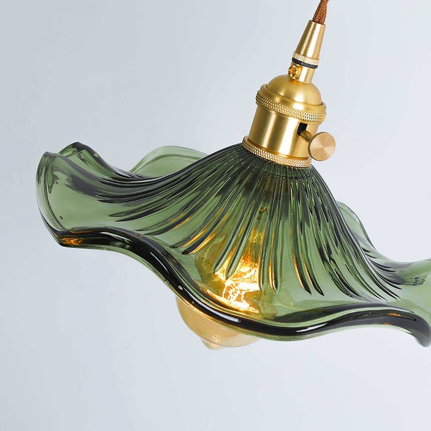 Hibiscus Glass Flower Ceiling Pendant Lighting Lobby