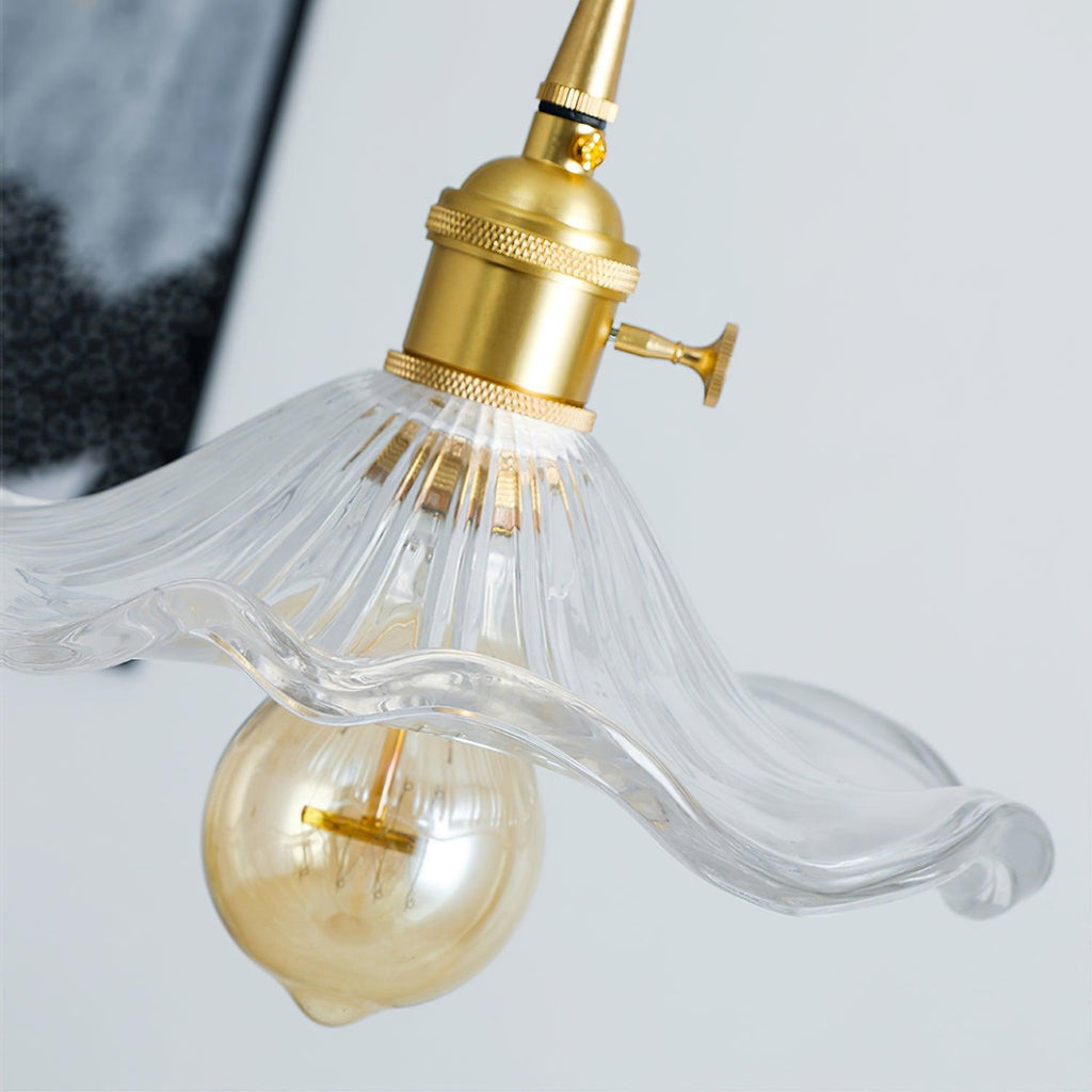 Hibiscus Glass Flower Ceiling Pendant Lighting Lobby