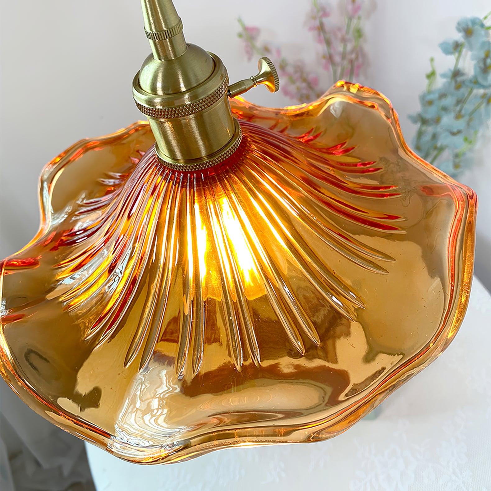 Hibiscus Glass Flower Ceiling Pendant Lighting Lobby