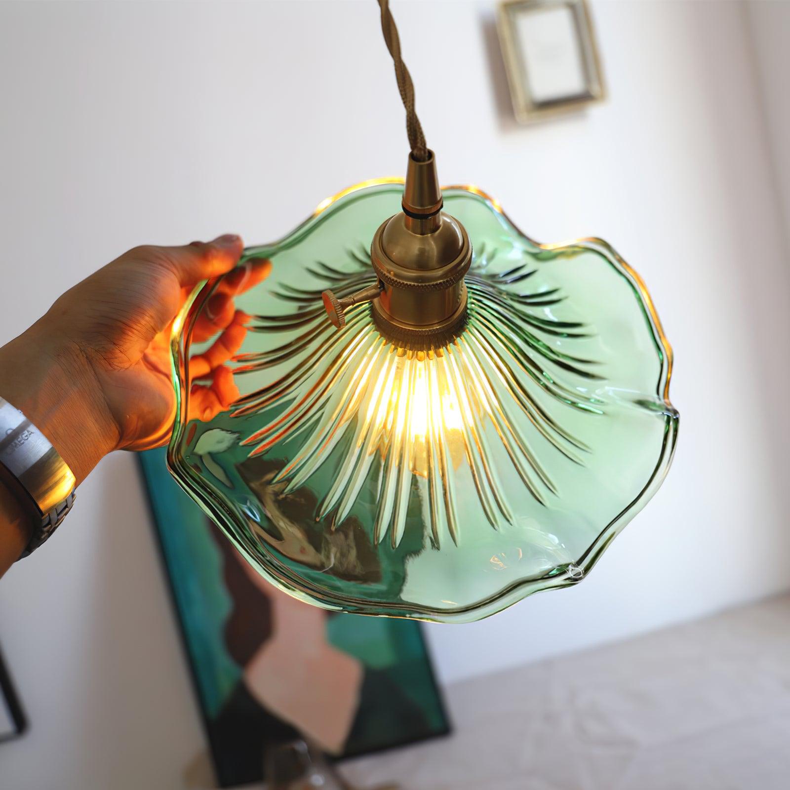 Hibiscus Glass Flower Ceiling Pendant Lighting Lobby
