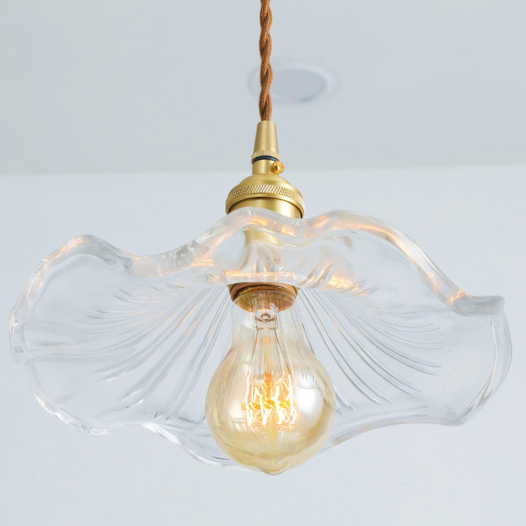 Hibiscus Glass Flower Ceiling Pendant Lighting Lobby