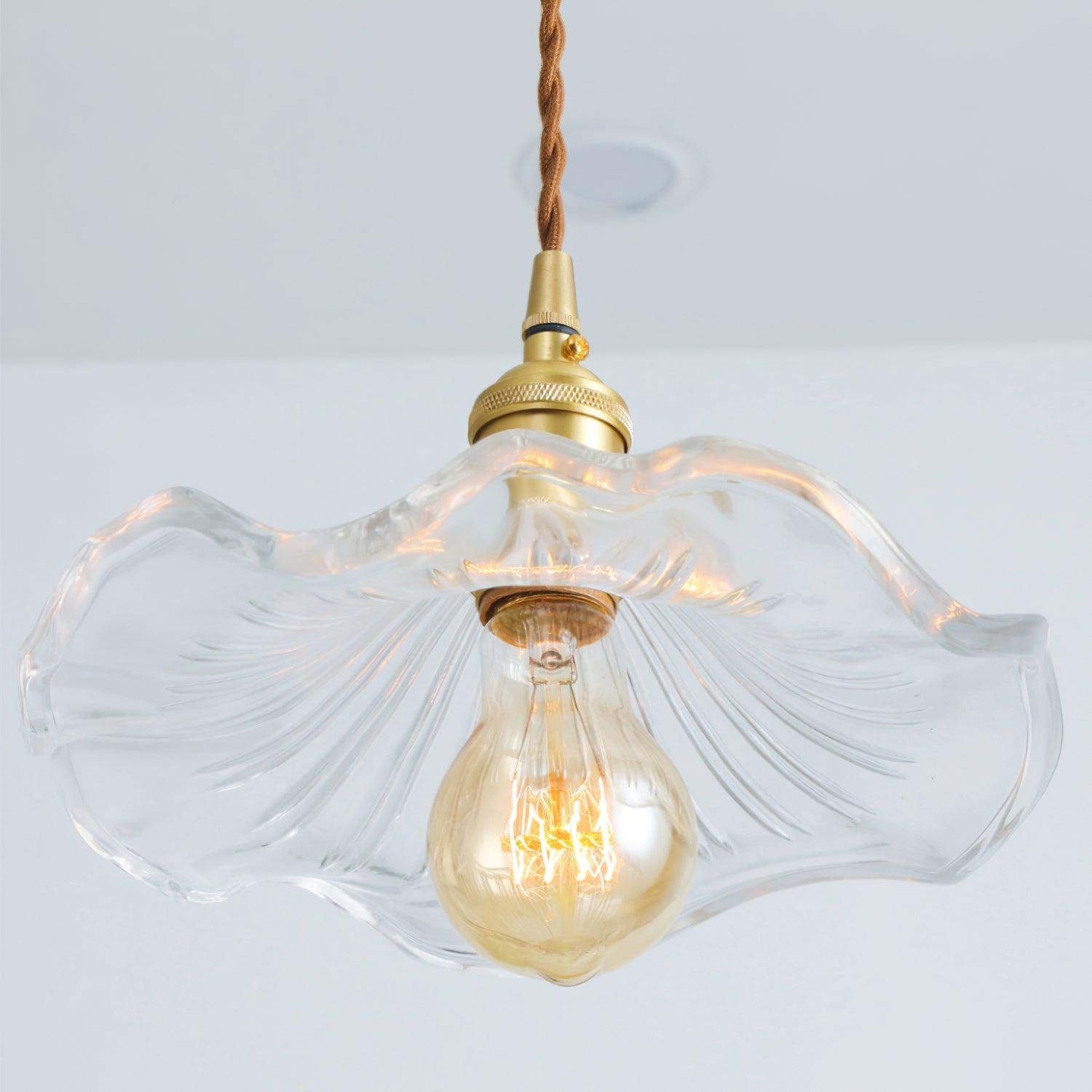 Hibiscus Glass Flower Ceiling Pendant Lighting Lobby