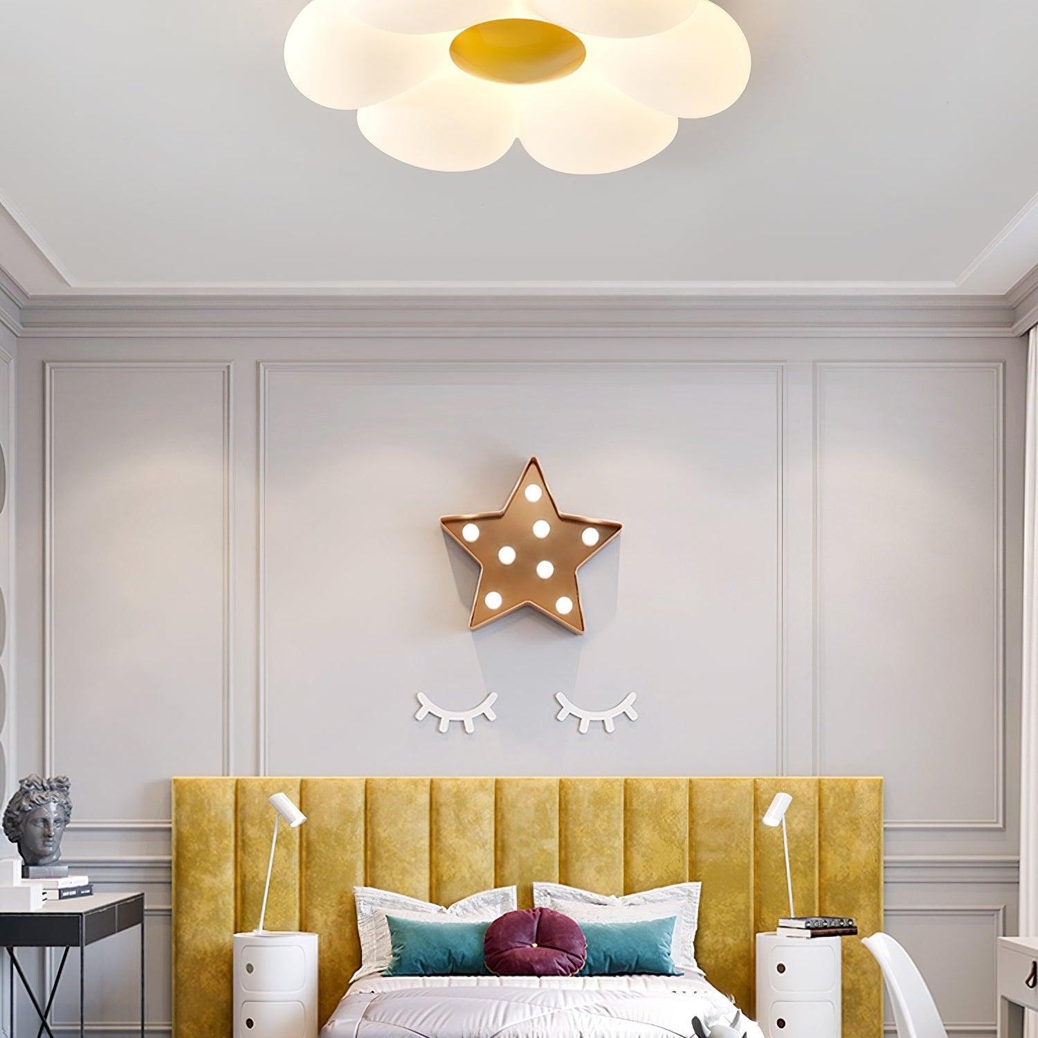 Kids Room Ceiling Light with Six-Leaf Design Lighting Lobby