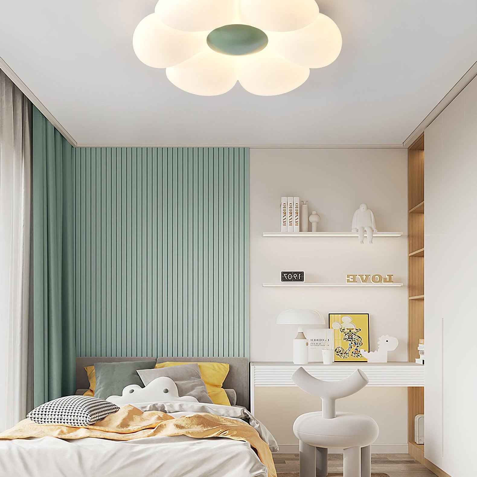 Kids Room Ceiling Light with Six-Leaf Design Lighting Lobby