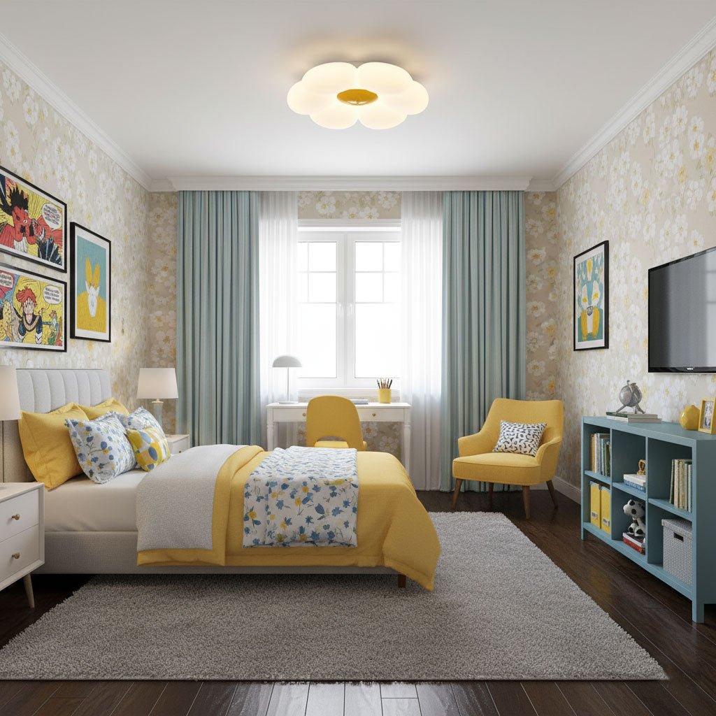Kids Room Ceiling Light with Six-Leaf Design Lighting Lobby