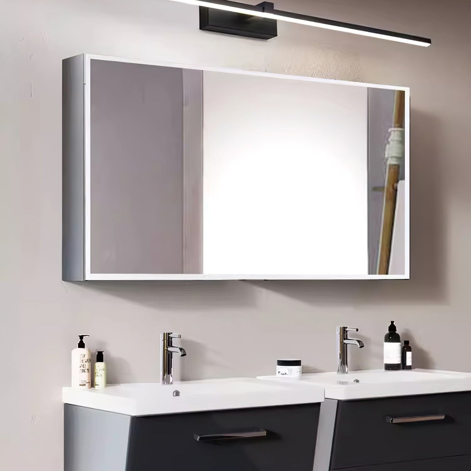 Linear Metal Wall Mirror Light Lighting Lobby