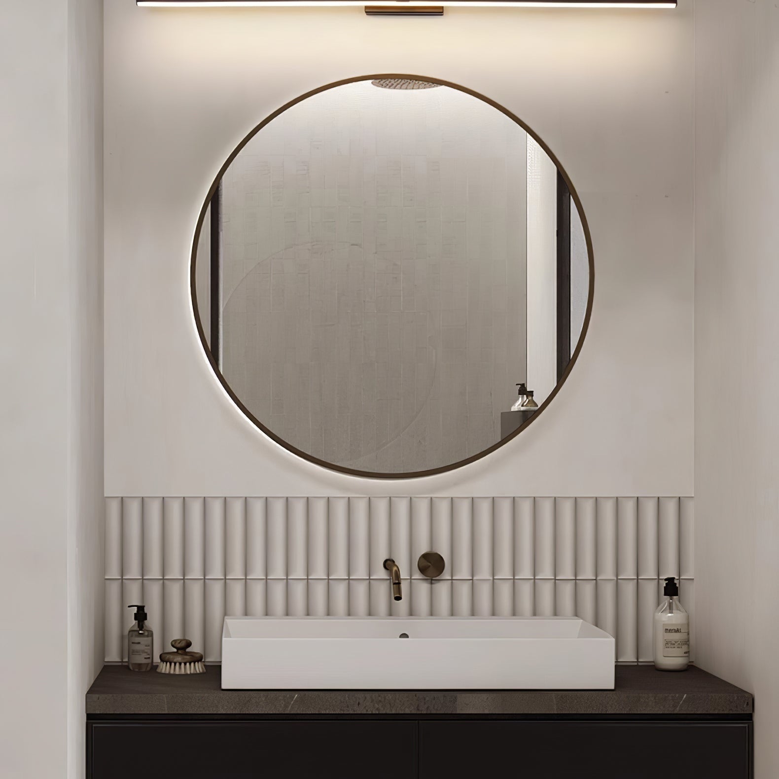 Linear Metal Wall Mirror Light Lighting Lobby