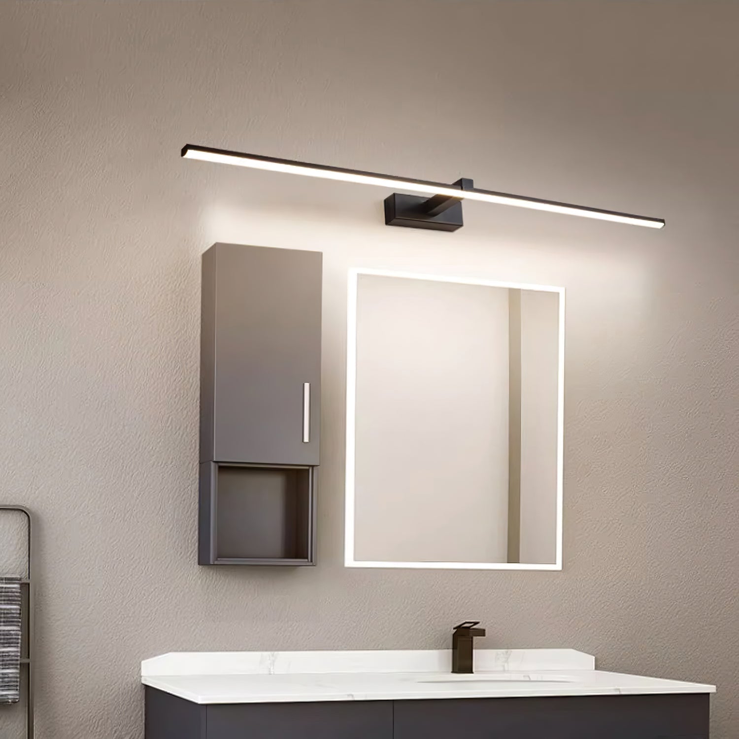 Linear Metal Wall Mirror Light Lighting Lobby