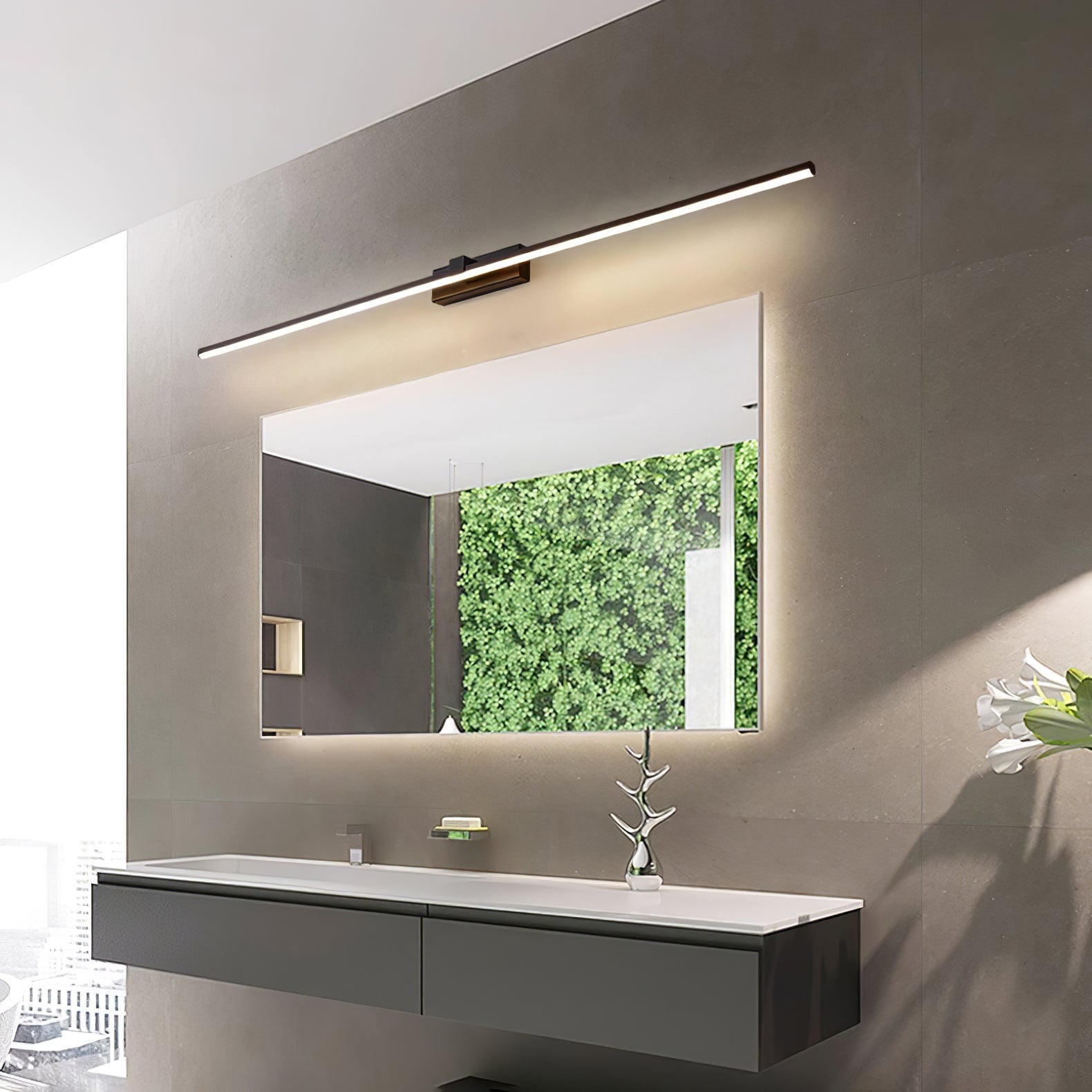 Linear Metal Wall Mirror Light Lighting Lobby
