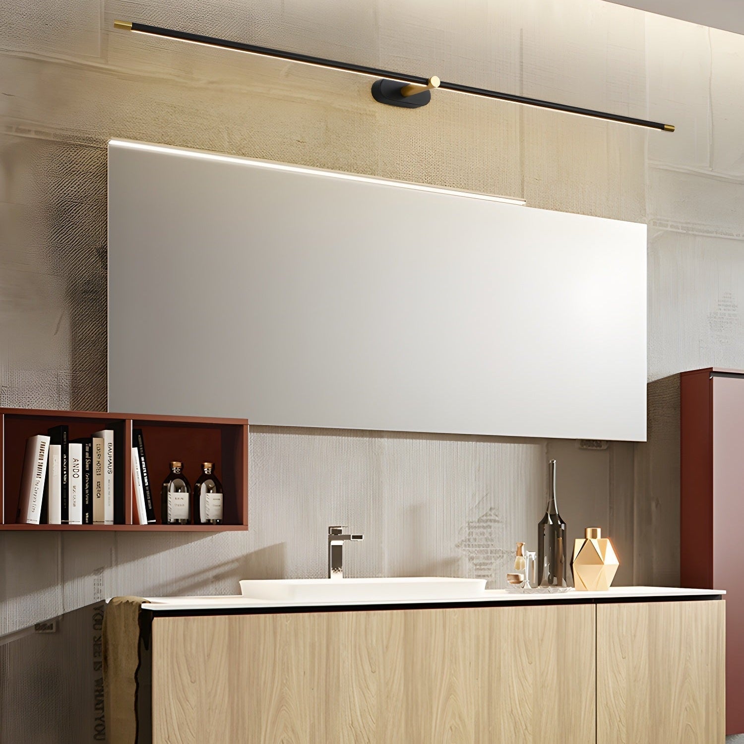 Linear Minimalist Wall Light with Rechargeable Feature Lighting Lobby