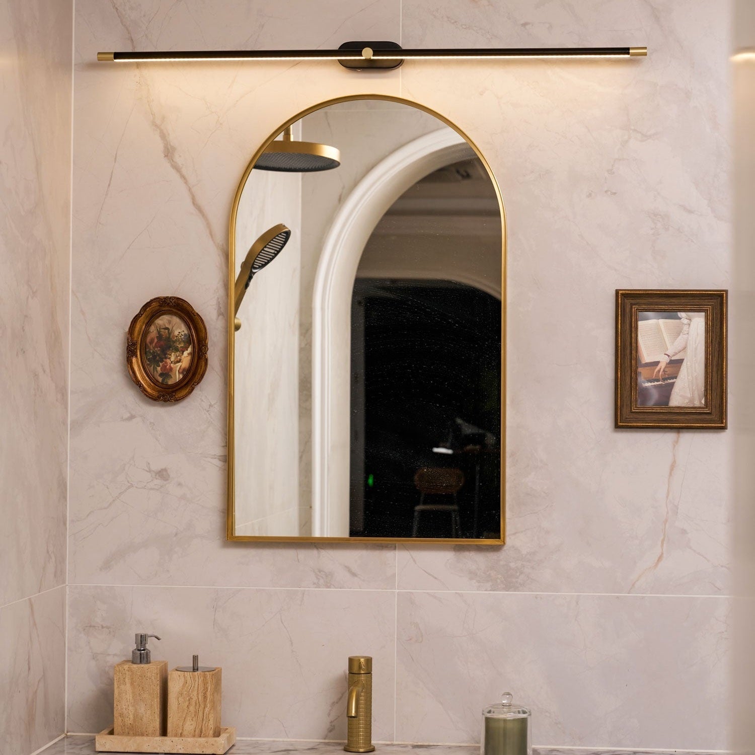 Linear Minimalist Wall Light with Rechargeable Feature Lighting Lobby