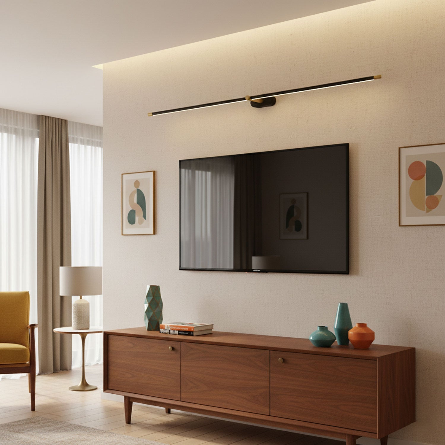 Linear Minimalist Wall Light with Rechargeable Feature Lighting Lobby