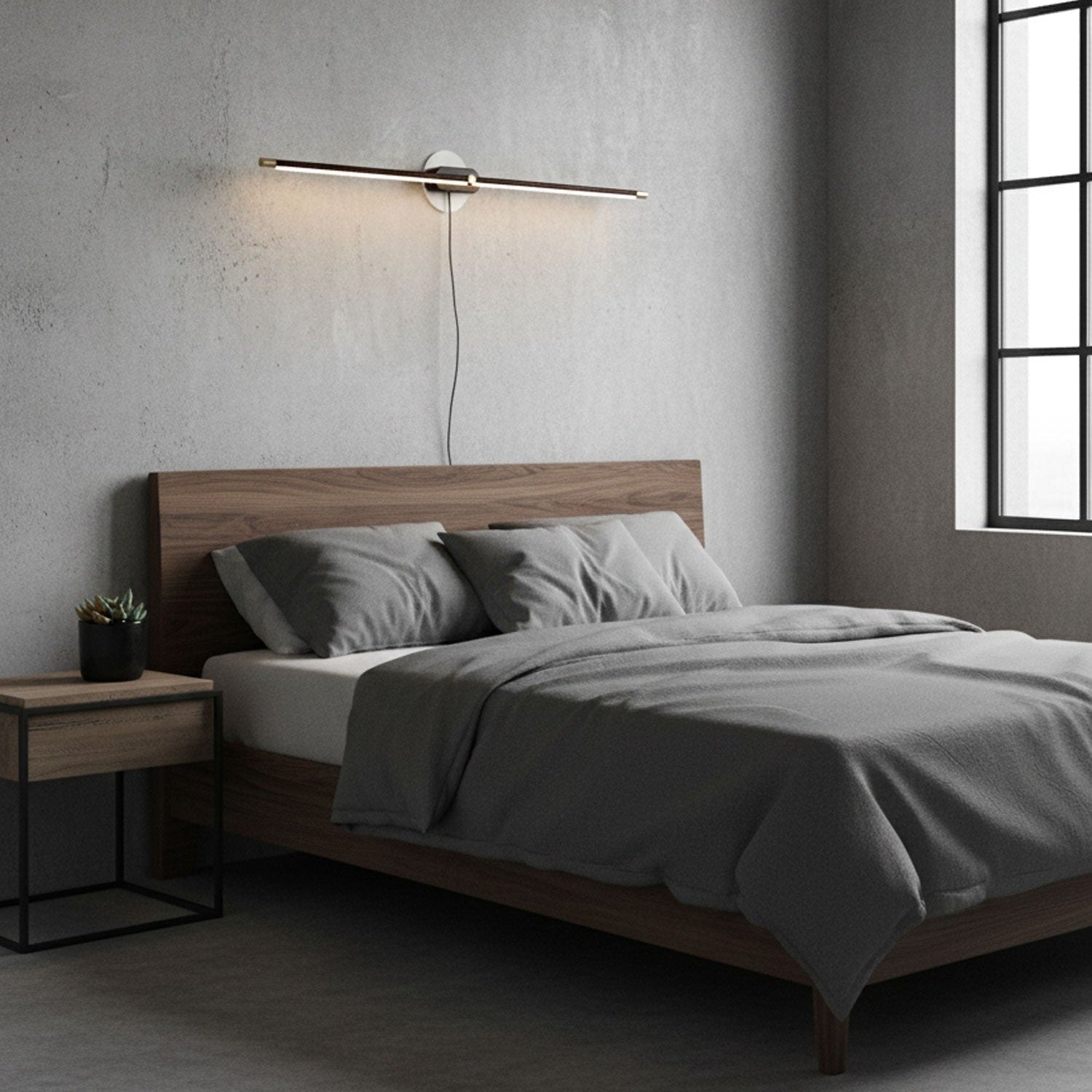 Linear Minimalist Wall-Mounted Plug-in Light Fixture Lighting Lobby