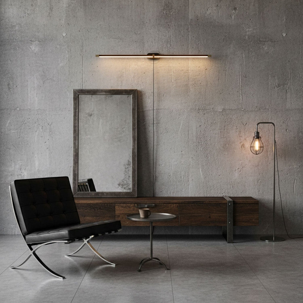 Linear Minimalist Wall-Mounted Plug-in Light Fixture Lighting Lobby