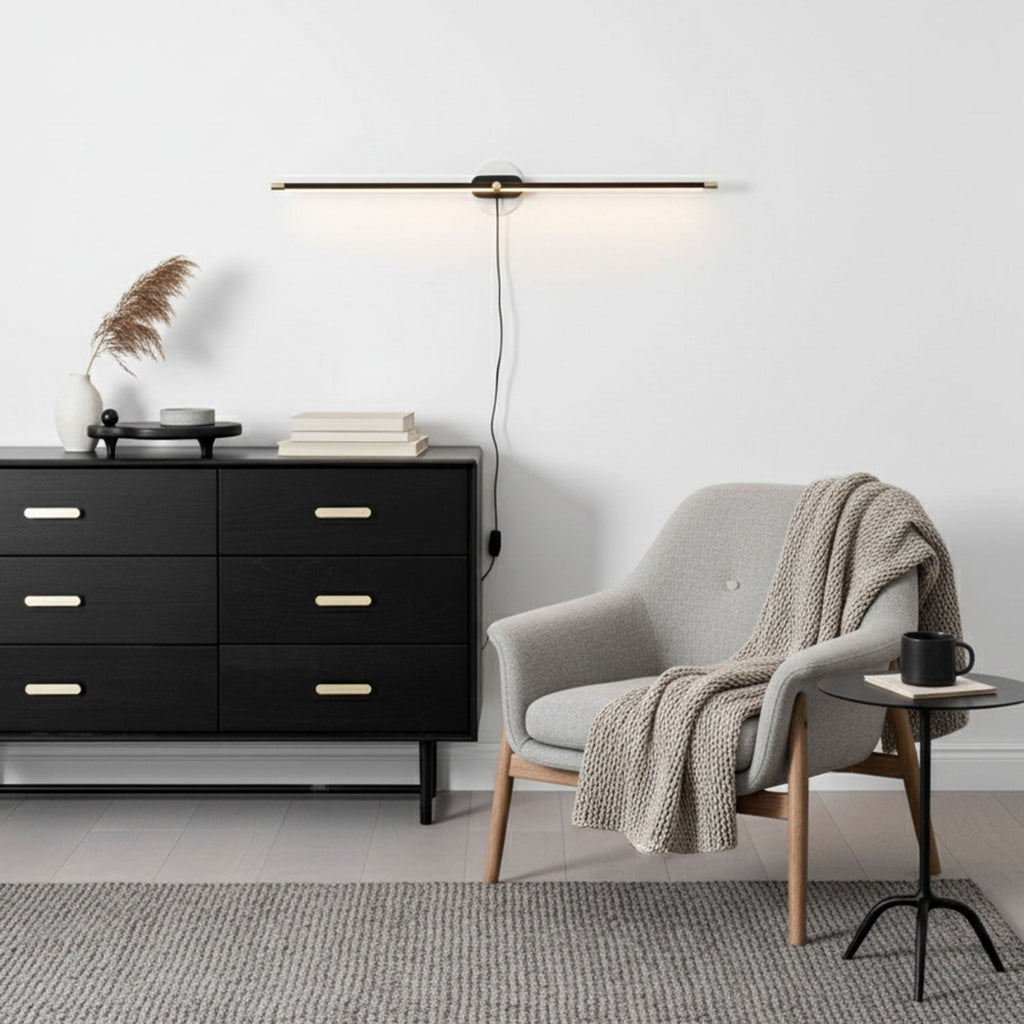 Linear Minimalist Wall-Mounted Plug-in Light Fixture Lighting Lobby