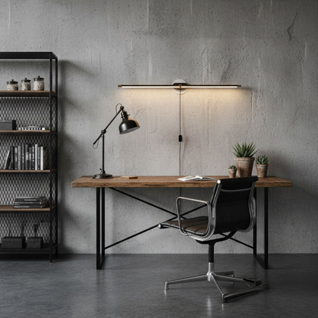 Linear Minimalist Wall-Mounted Plug-in Light Fixture Lighting Lobby