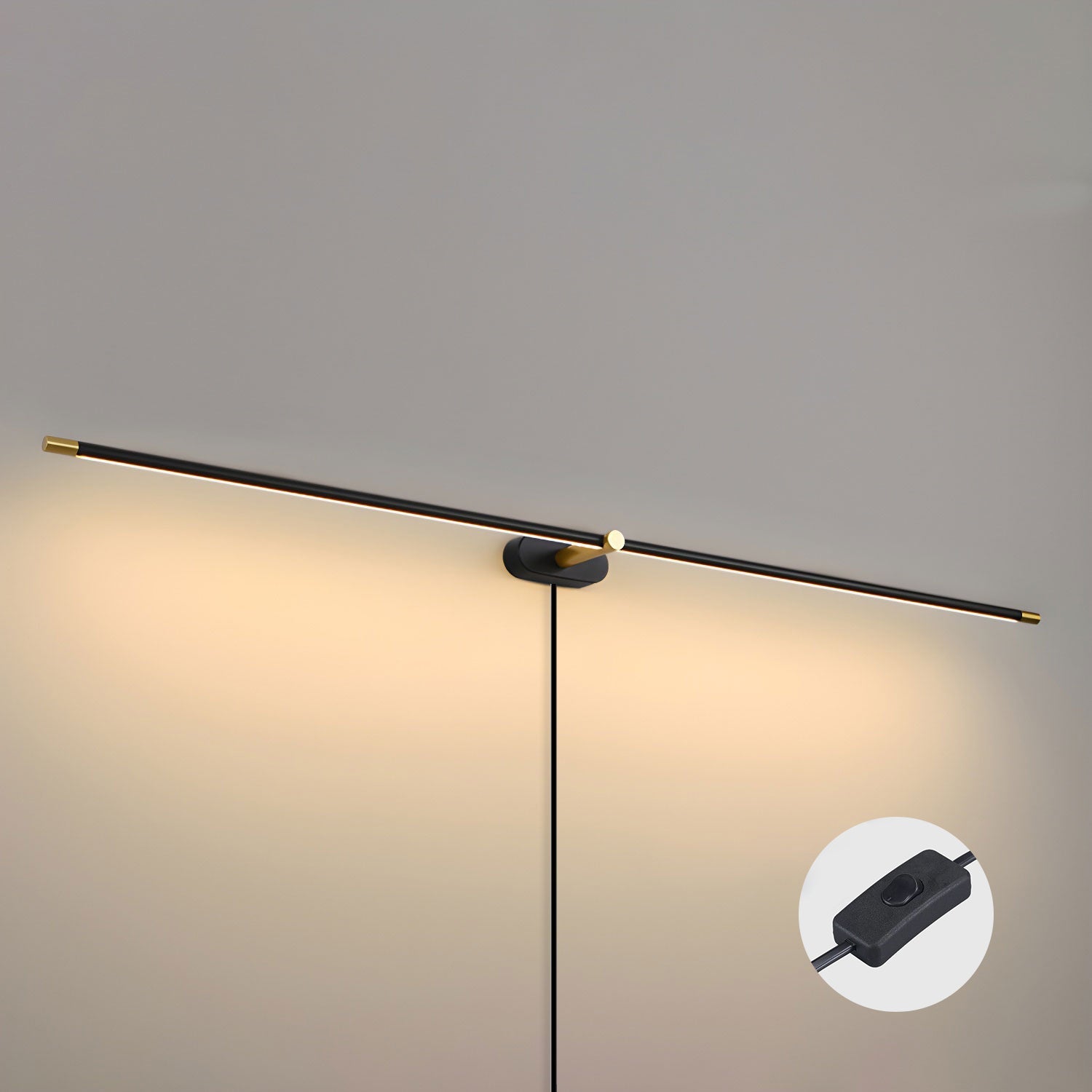 Linear Minimalist Wall-Mounted Plug-in Light Fixture Lighting Lobby