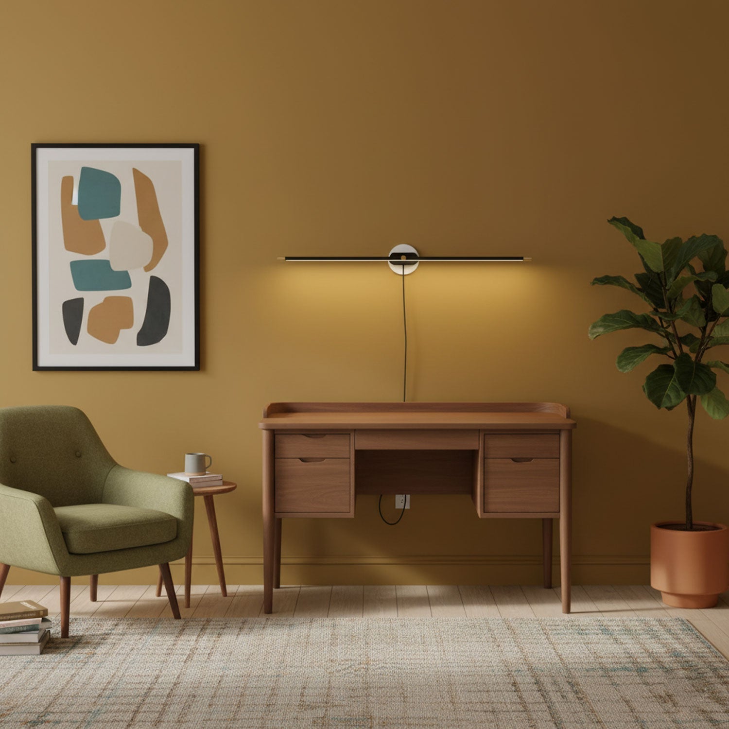 Linear Minimalist Wall-Mounted Plug-in Light Fixture Lighting Lobby