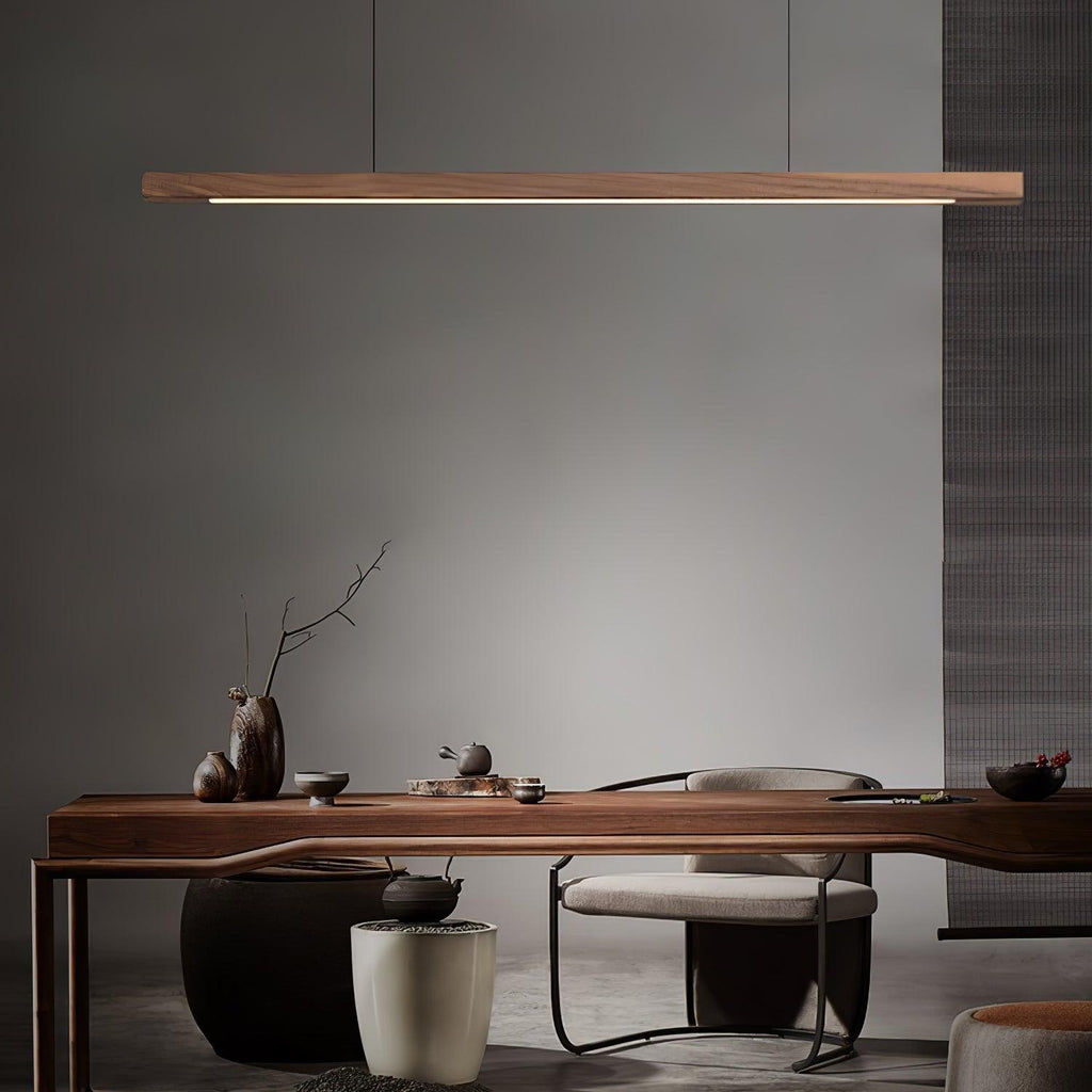 Linear Wooden Ceiling Suspension Light Lighting Lobby