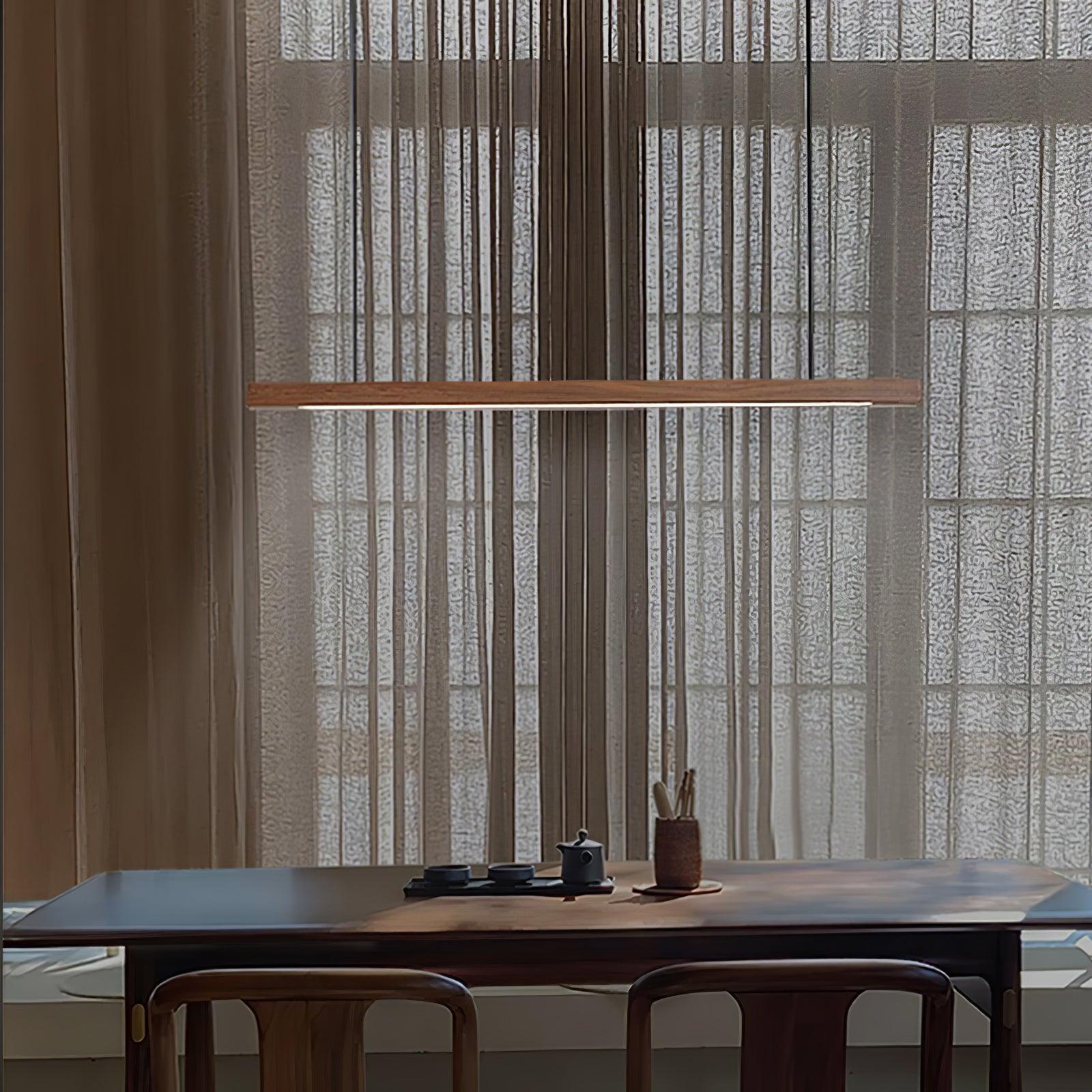 Linear Wooden Ceiling Suspension Light Lighting Lobby