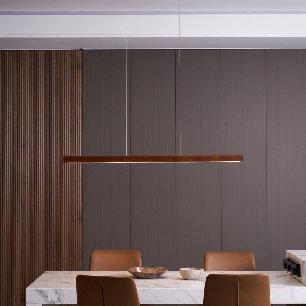 Linear Wooden Ceiling Suspension Light Lighting Lobby