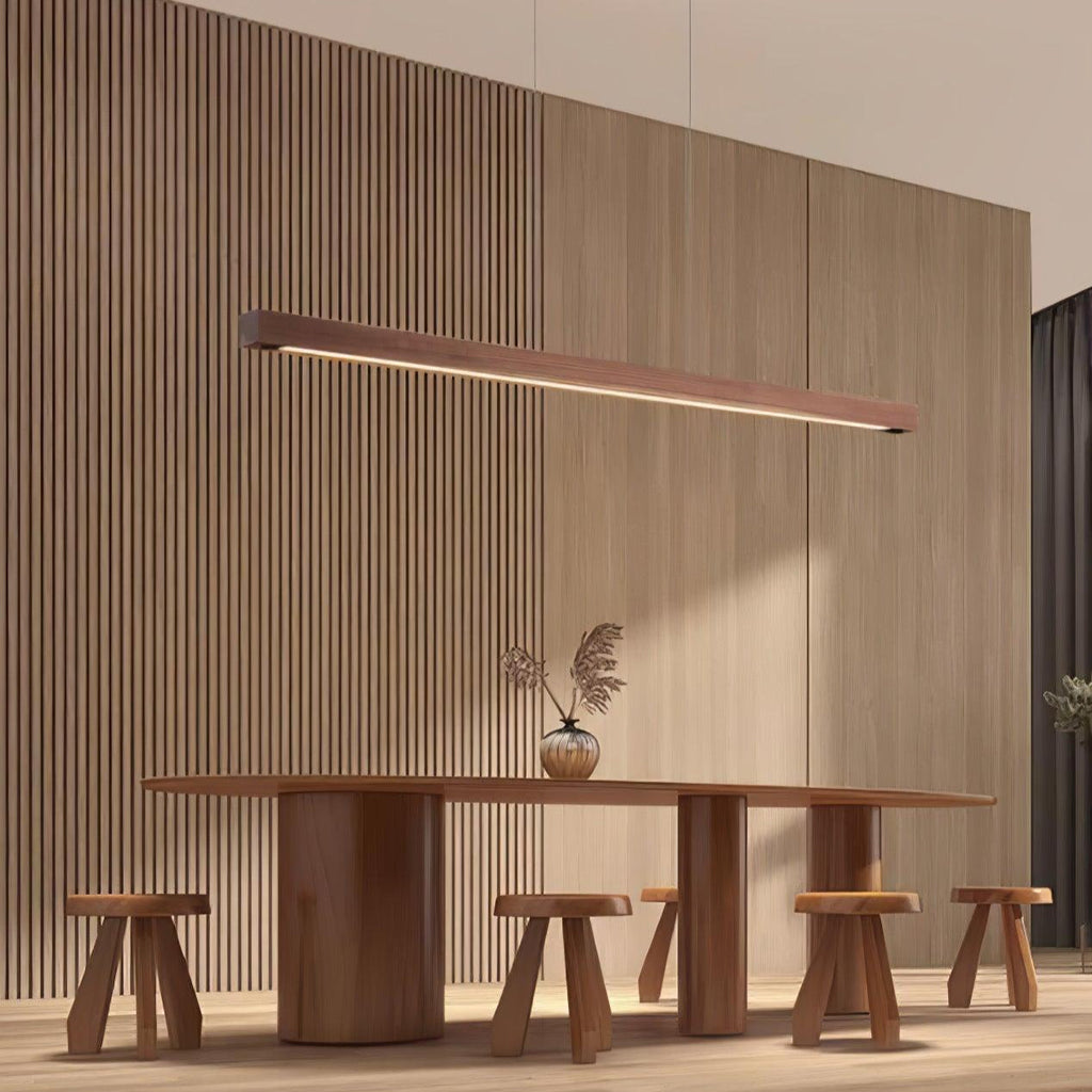 Linear Wooden Ceiling Suspension Light Lighting Lobby