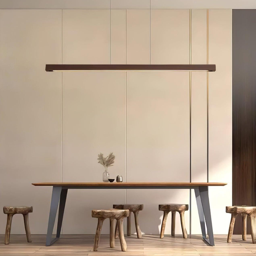Linear Wooden Ceiling Suspension Light Lighting Lobby