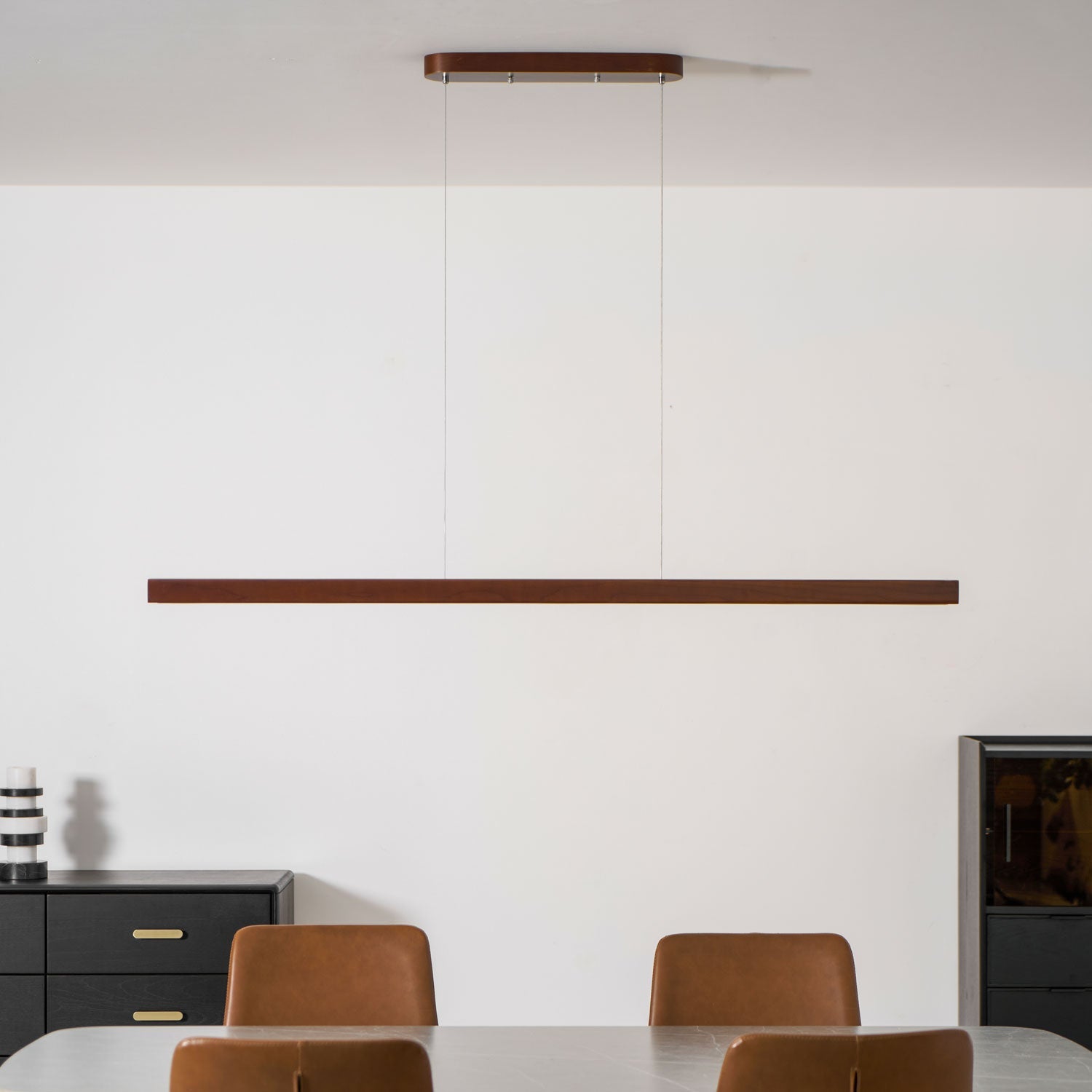 Linear Wooden Ceiling Suspension Light Lighting Lobby