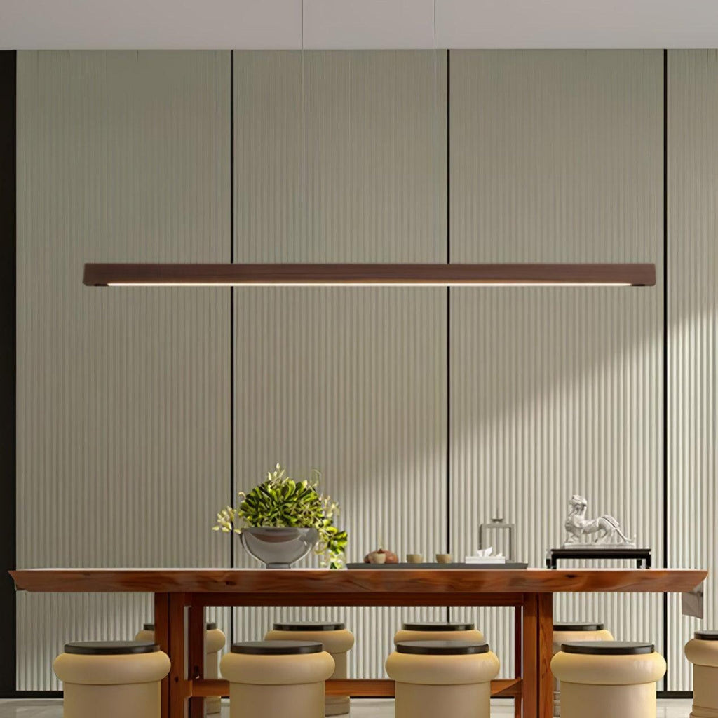 Linear Wooden Ceiling Suspension Light Lighting Lobby