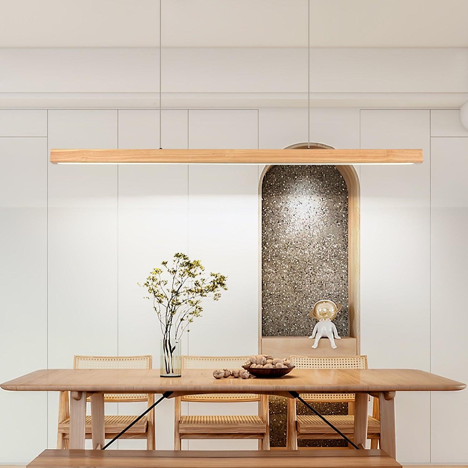 Linear Wooden Ceiling Suspension Light Lighting Lobby