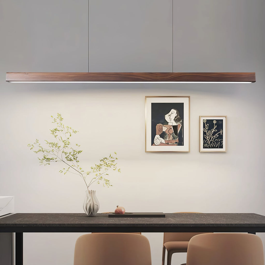 Linear Wooden Ceiling Suspension Light Lighting Lobby
