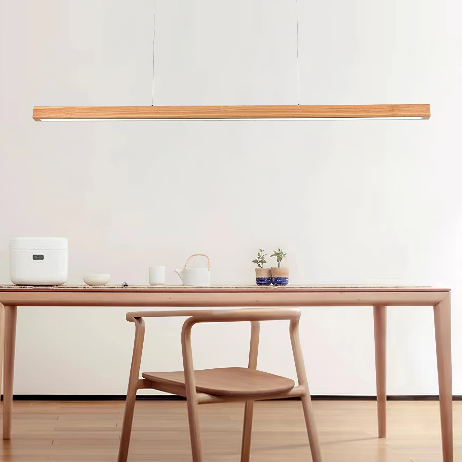 Linear Wooden Ceiling Suspension Light Lighting Lobby