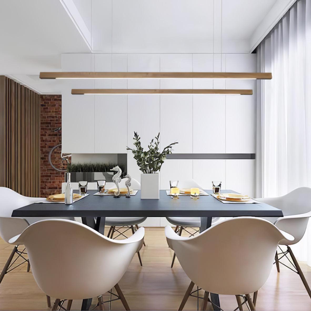 Linear Wooden Ceiling Suspension Light Lighting Lobby