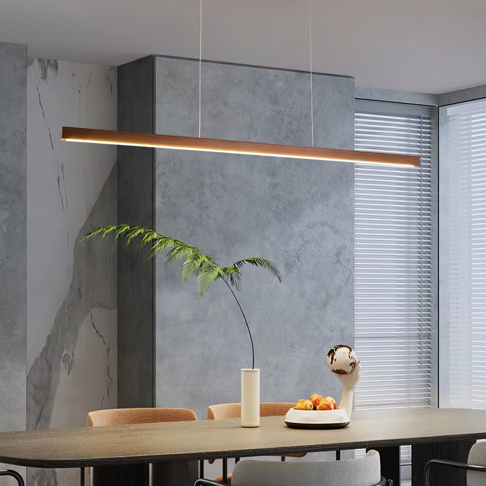 Linear Wooden Ceiling Suspension Light Lighting Lobby