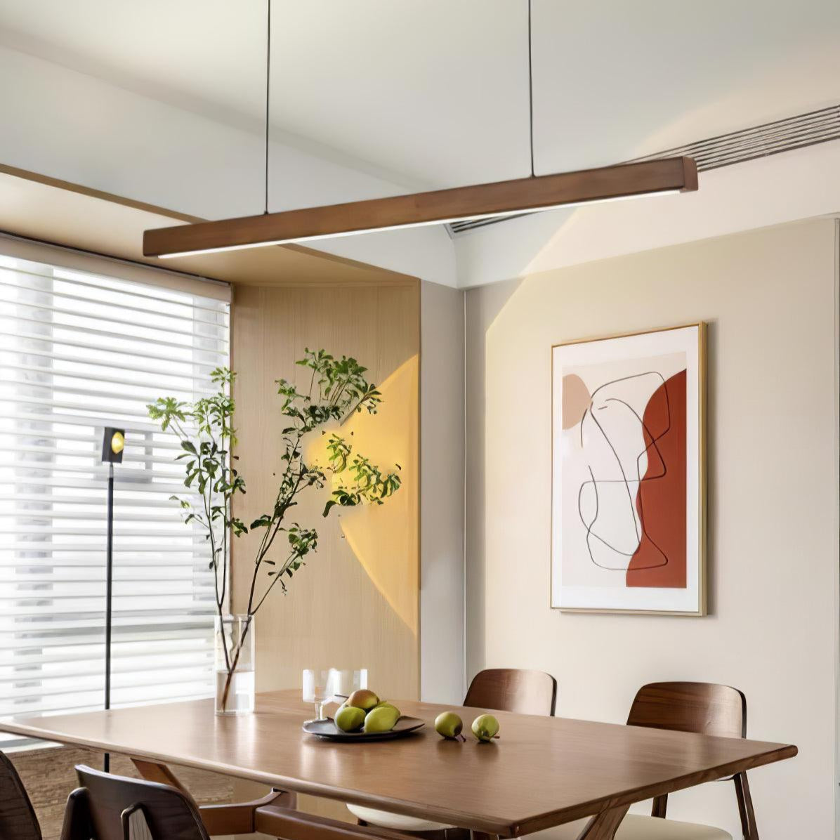Linear Wooden Ceiling Suspension Light Lighting Lobby
