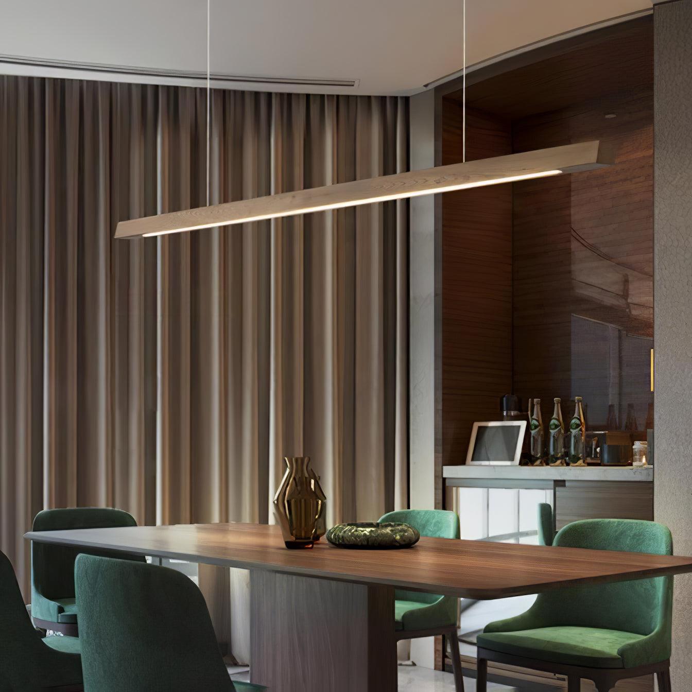 Linear Wooden Ceiling Suspension Light Lighting Lobby