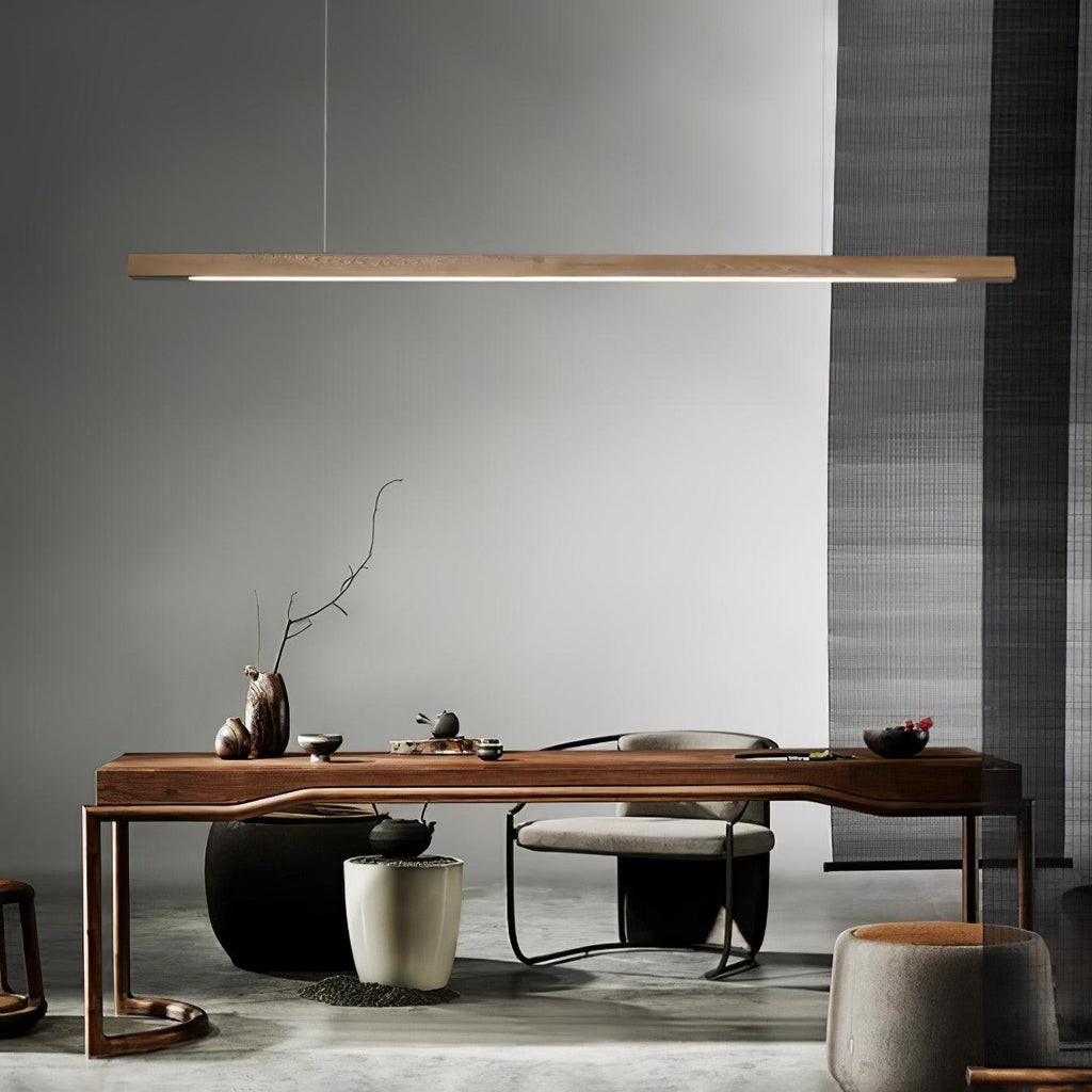 Linear Wooden Ceiling Suspension Light Lighting Lobby