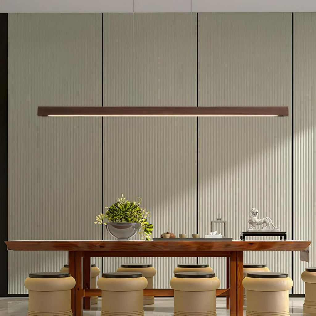 Linear Wooden Ceiling Suspension Light Lighting Lobby