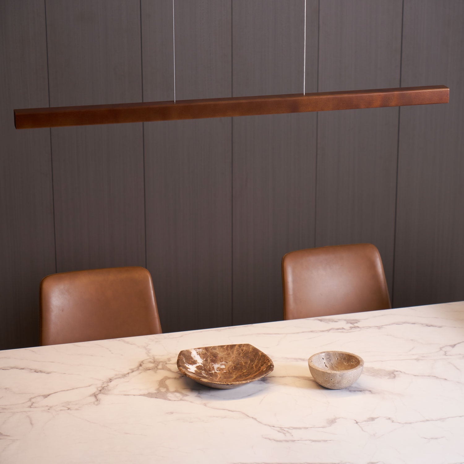 Linear Wooden Ceiling Suspension Light Lighting Lobby