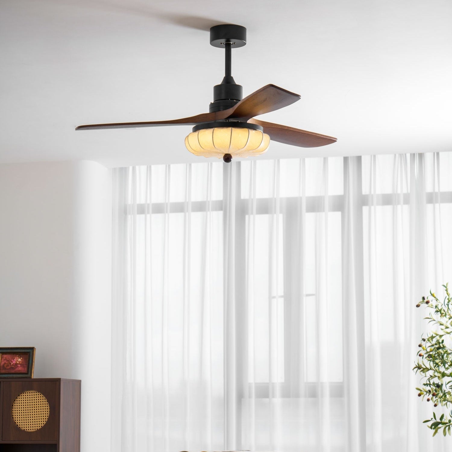 Lotus Blossom Ceiling Fan Fixture Lighting Lobby