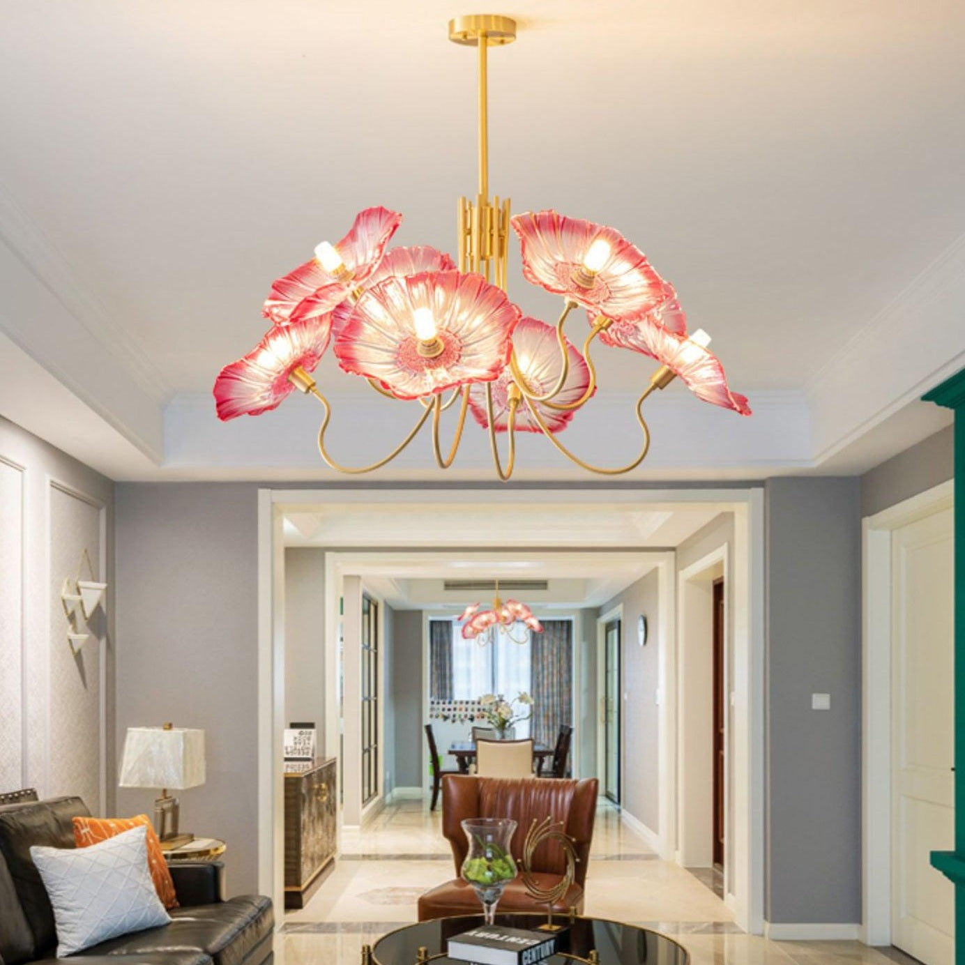 Lotus Leaf Ceiling Suspension Lighting Lobby