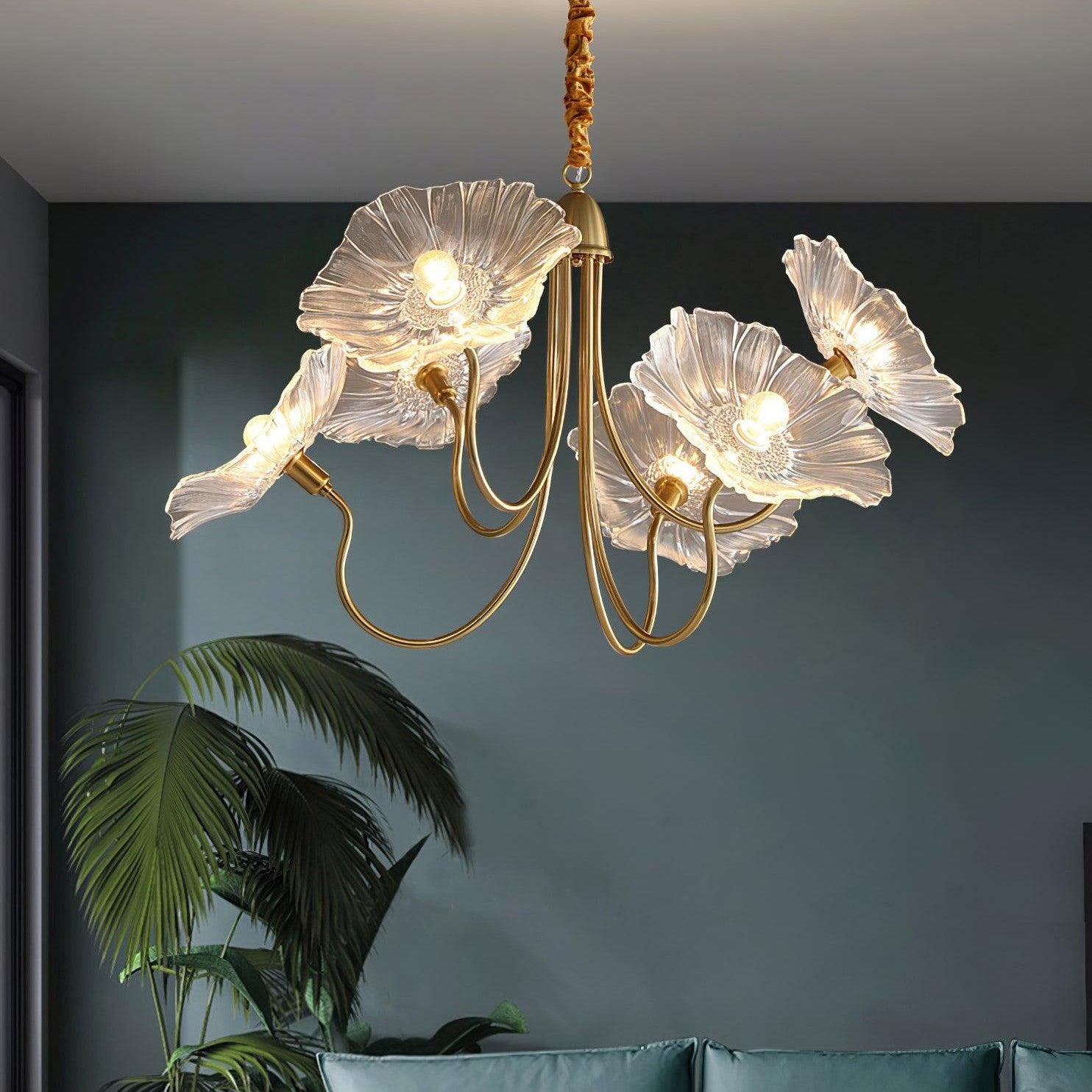 Lotus Leaf Ceiling Suspension Lighting Lobby