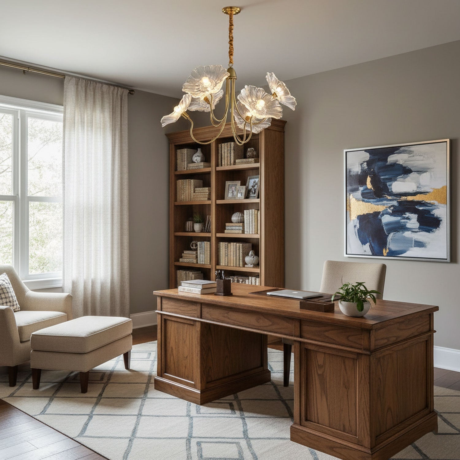 Lotus Leaf Ceiling Suspension Lighting Lobby