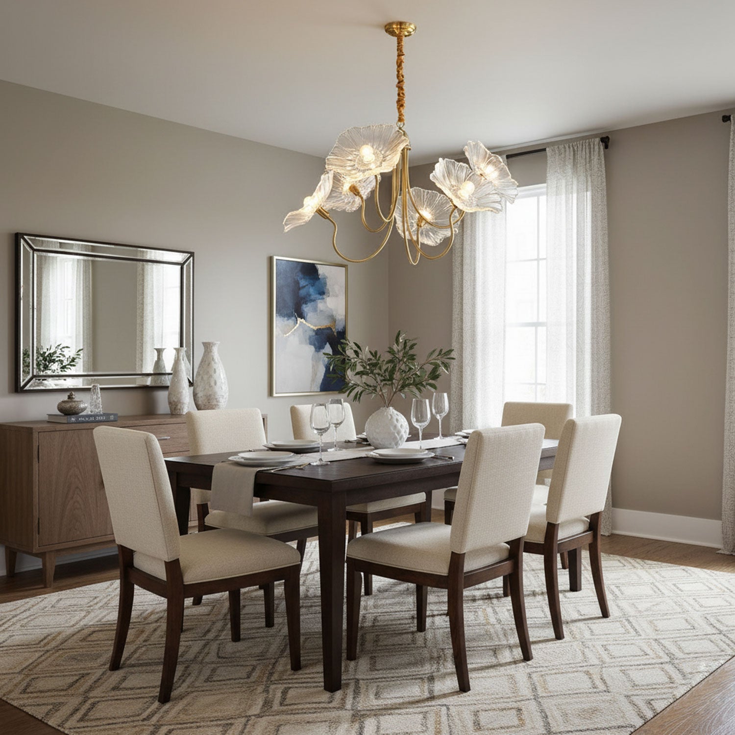 Lotus Leaf Ceiling Suspension Lighting Lobby