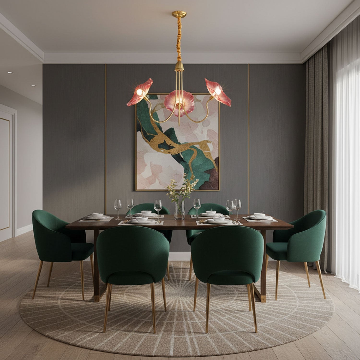 Lotus Leaf Ceiling Suspension Lighting Lobby