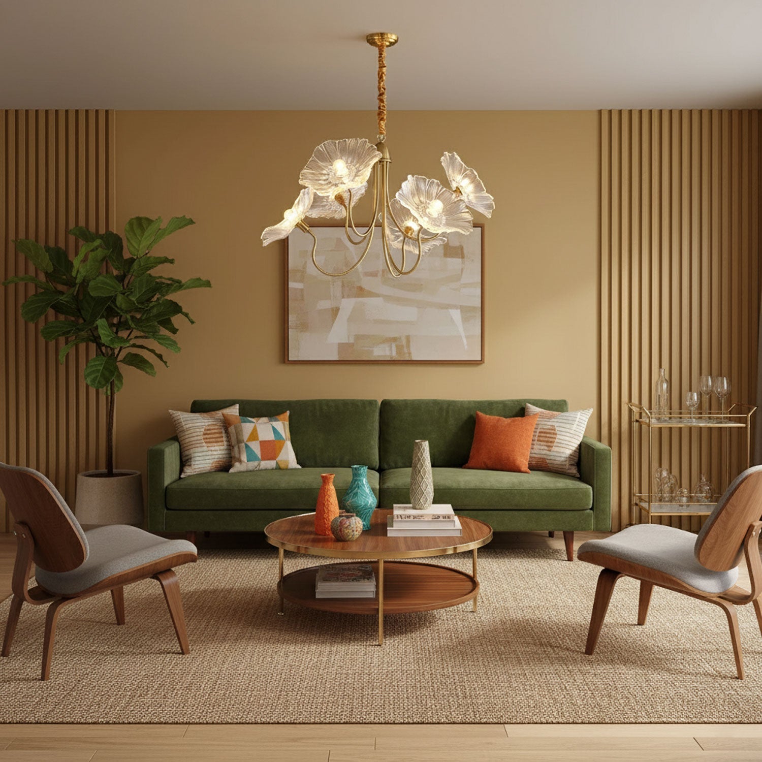 Lotus Leaf Ceiling Suspension Lighting Lobby
