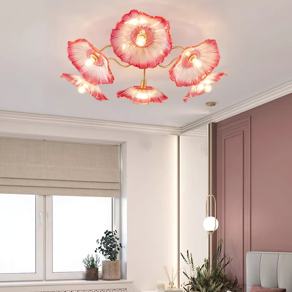 Lotus Leaf Pendant Ceiling Light Lighting Lobby