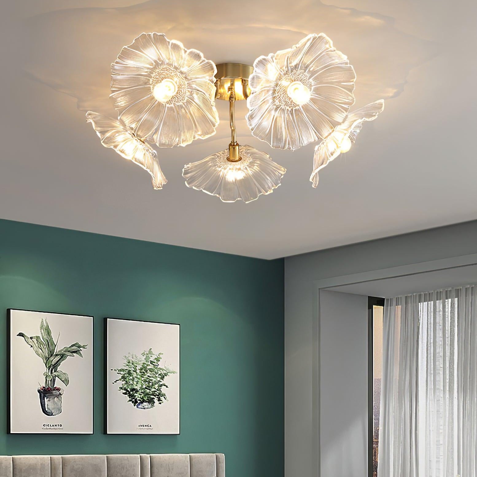 Lotus Leaf Pendant Ceiling Light Lighting Lobby