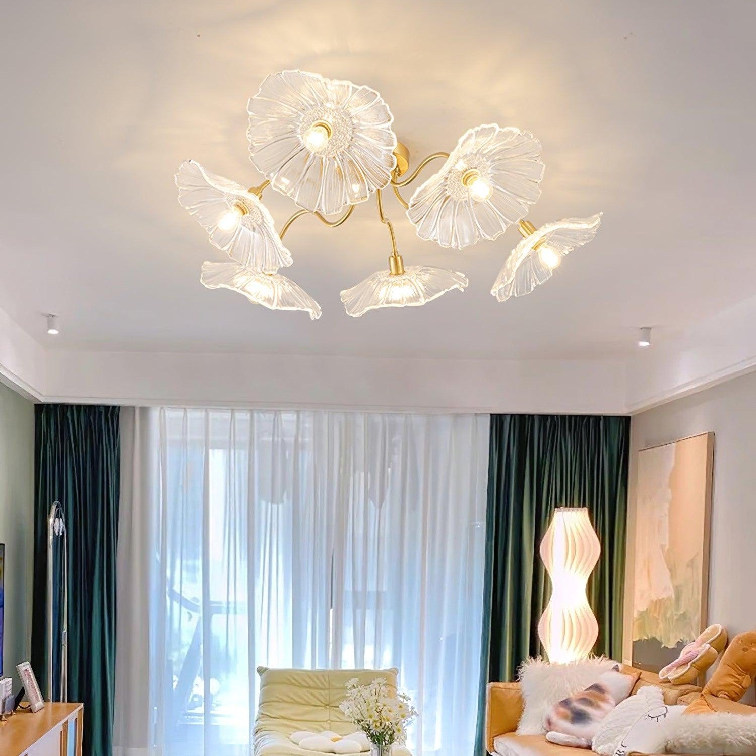 Lotus Leaf Pendant Ceiling Light Lighting Lobby