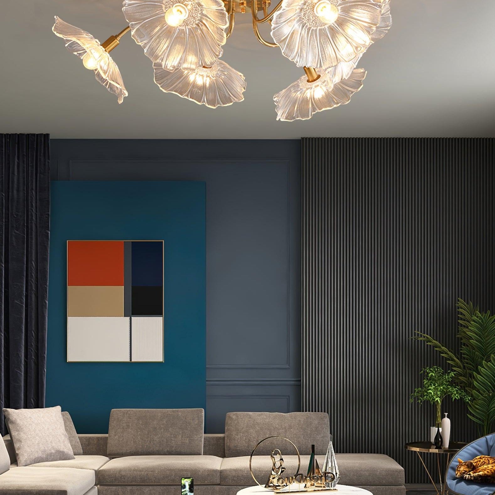 Lotus Leaf Pendant Ceiling Light Lighting Lobby